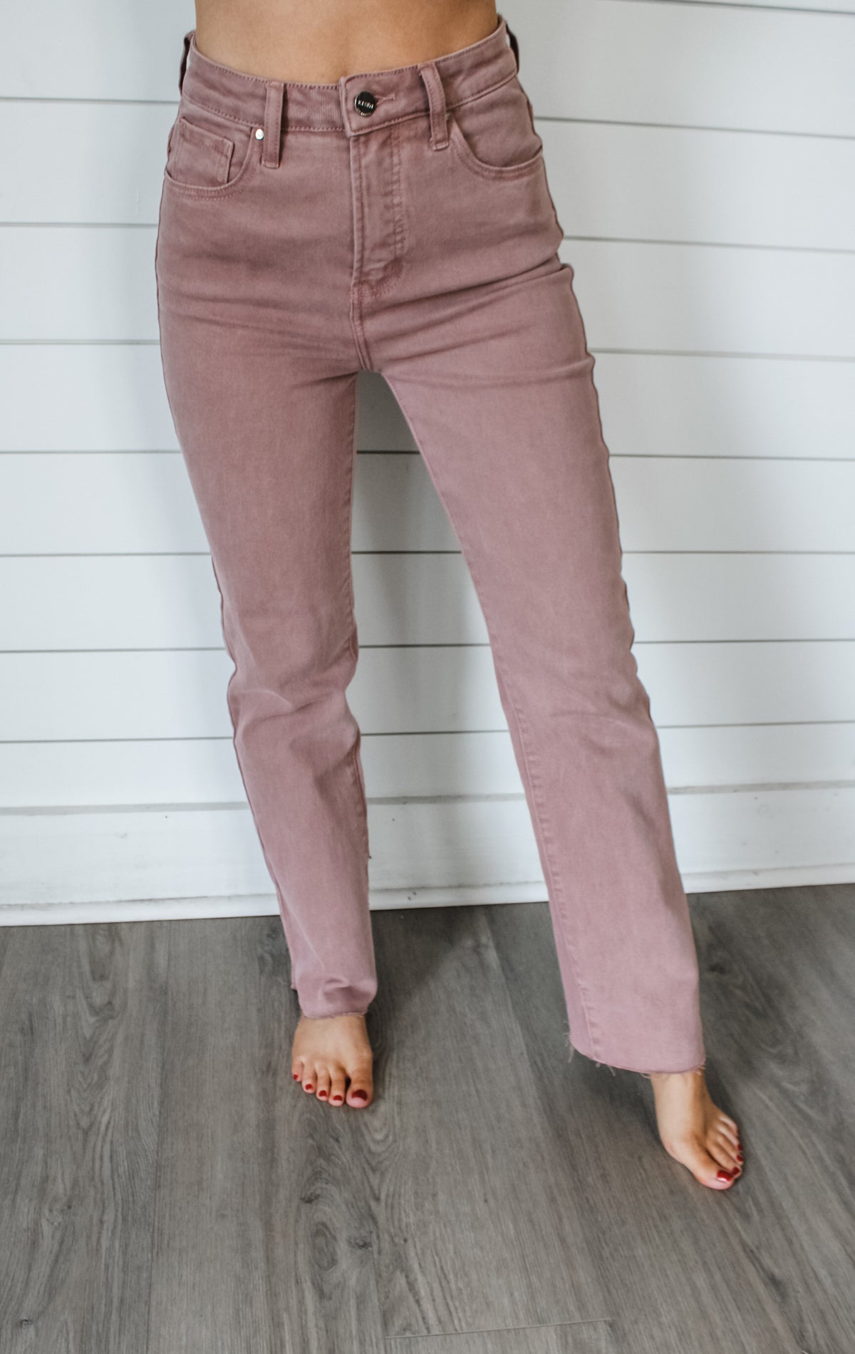 Lacey High Rise Straight • Mauve - FINAL SALE