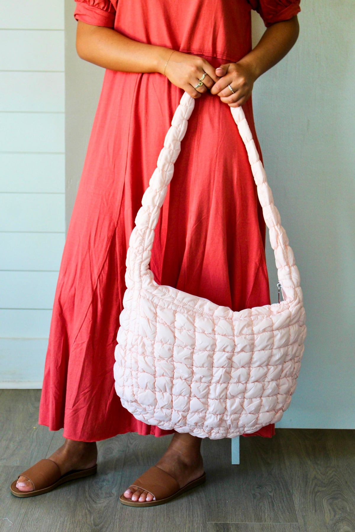 On Cloud Nine Quilted Carryall • Blush