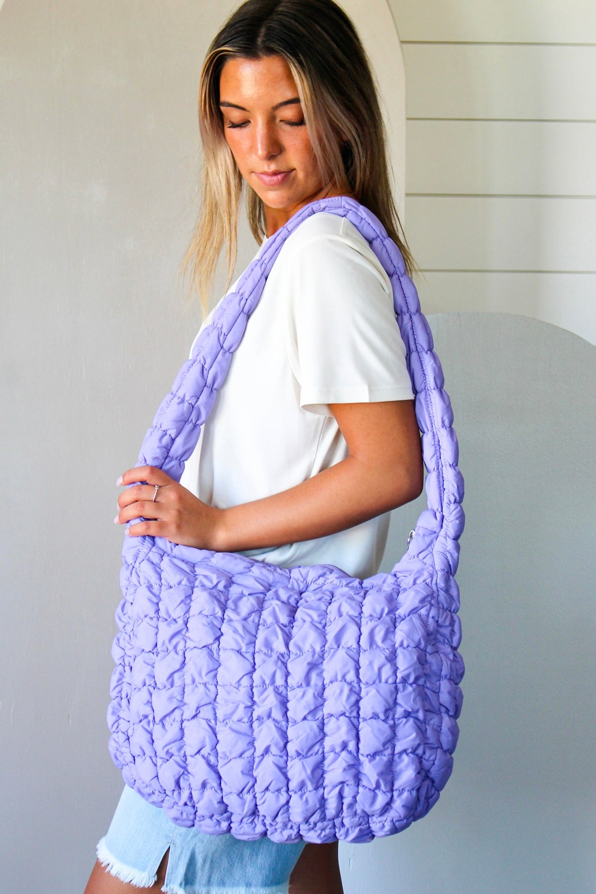 On Cloud Nine Quilted Carryall • Lavender