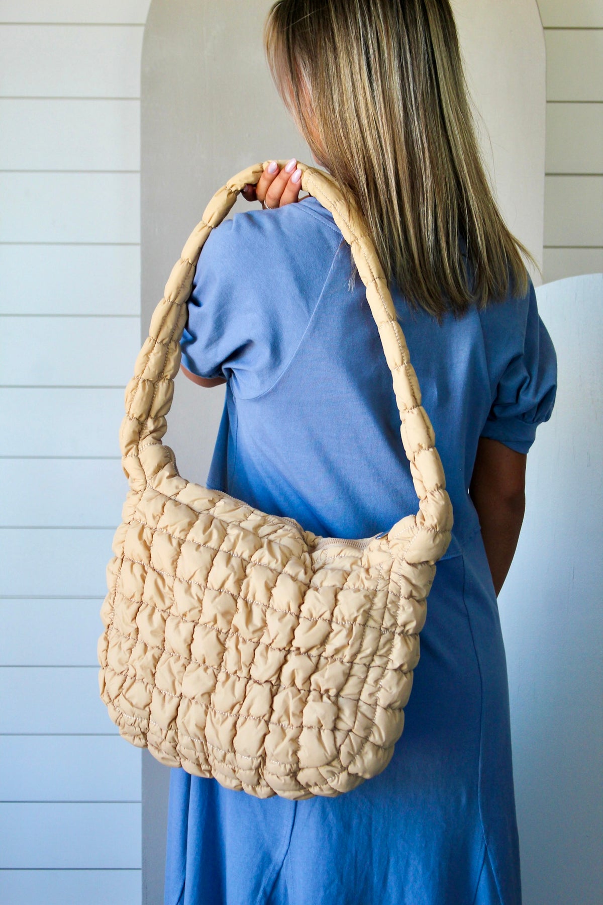 On Cloud Nine Quilted Carryall • Tan