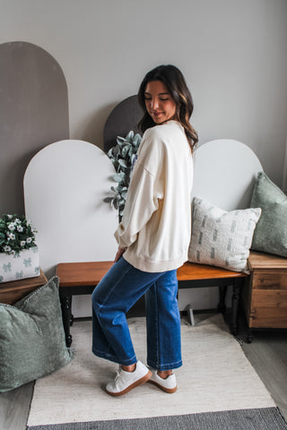 Jesus Saves Patchwork Pullover • Cream