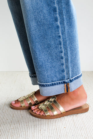 Kenley Strappy Slide • Gold