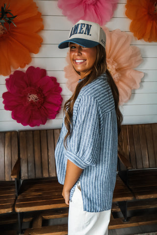 Day’s End Striped Shirt • Faded Navy