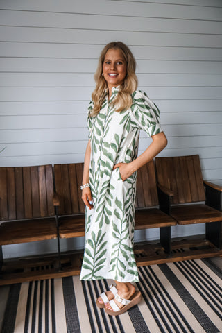 Botanical Beauty Shirtdress • Green