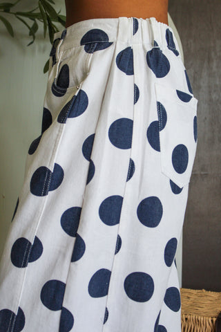 Dolly Polka Dot Barrel Leg • Navy