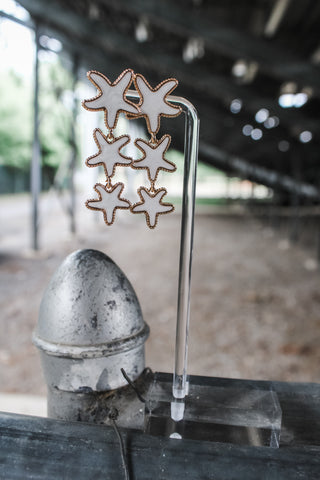 Sunshine Coast Starfish Earrings • White/Gold