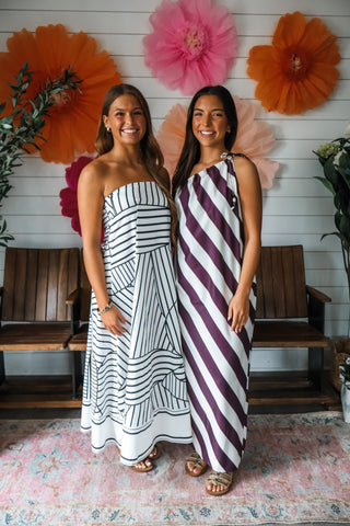 Capri Coast One-Shoulder Maxi