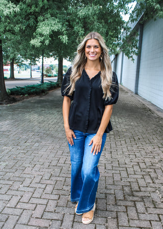 Without thinking • black peplum - FINAL SALE