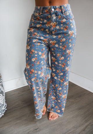 Blossom Printed Wide Leg Jean • Floral Denim