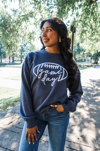 Gameday Ready Embroidered Pullover • Slate