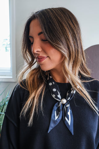 Pretty In Polka Dot Scarf Necklace • Black