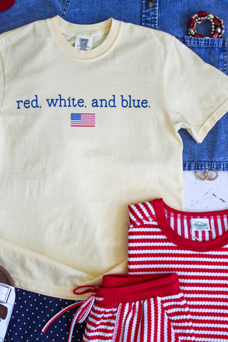 Red, White & Blue Graphic Tee • Lemon