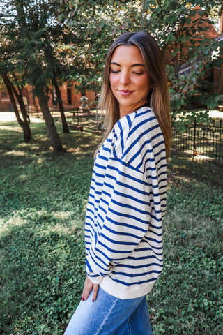 Oliver Striped Pullover • Cream