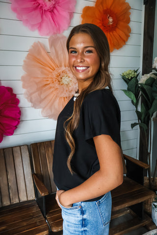 Modern Mix Ringer Top • Black