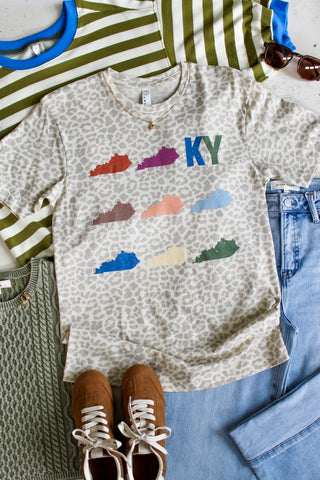 Sweet Kentucky Home Graphic Tee • Leopard