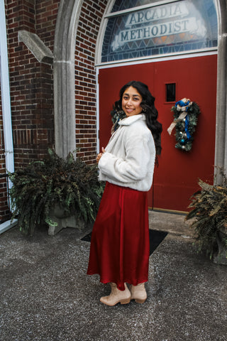 Elevated Elegance Faux Fur Jacket • Cream