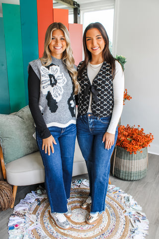 Beauty & Bows Embroidered Vest • Black - FINAL SALE