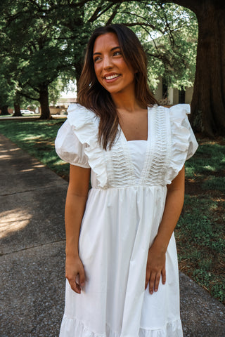Lovely steps • white midi dress