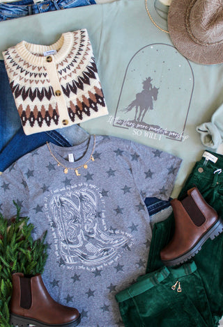 If The Stars Were Made To Worship Graphic Sweatshirt • Sage