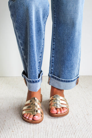 Kenley Strappy Slide • Gold