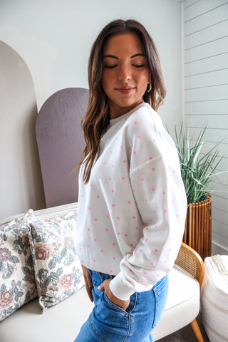 Parker Dotted Pullover • White