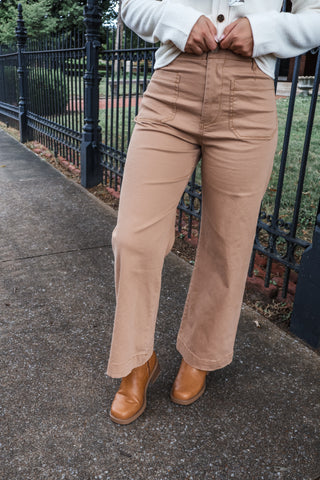 Simple Slate Patch Pocket Pants • Tan