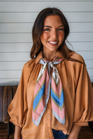 Horsebit Print Silk Scarf • Multi