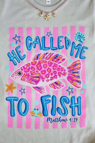He Called Me To Fish Graphic Tee • Silver