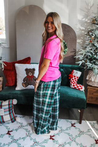Fireside Flannel Pants • Green Plaid