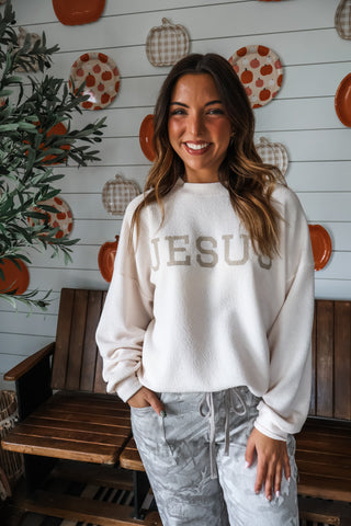 Jesus Oversized Pullover • Cream