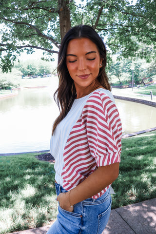 Summer Sale 12 • Tricolor Striped Top - FINAL SALE