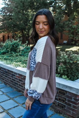 Dash Of Leopard Colorblock • Mocha