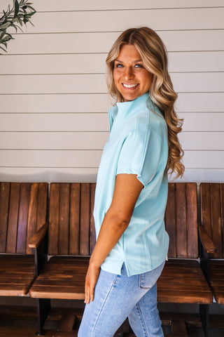 Perfect Balance Half Zip • Aqua