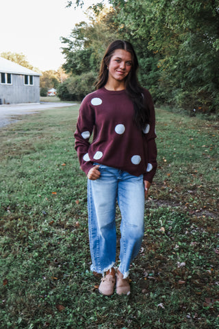 Style Playbook Polka Dot Sweater • Espresso