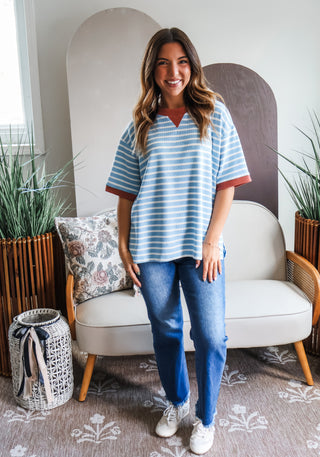 Run Around Ringer Stripe • Blue