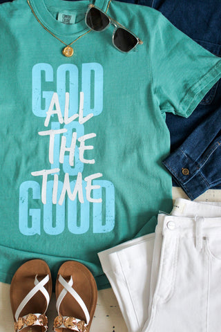 God Is Good All The Time Graphic Tee • Seafoam