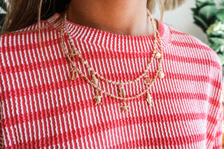 Sparkles & Sunshine Layered Necklace • Iced Pink