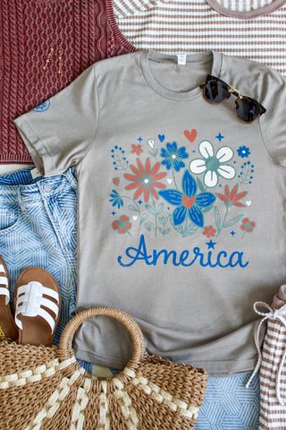 America The Beautiful Graphic Tee • Taupe
