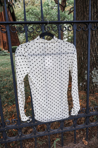 Sweetly Dotted Mesh Top • Cream