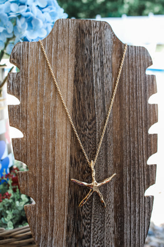 Wish Upon A Starfish Necklace • Gold