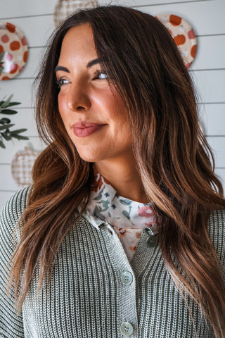 Rustic Feels Ribbed Cardi • Olive