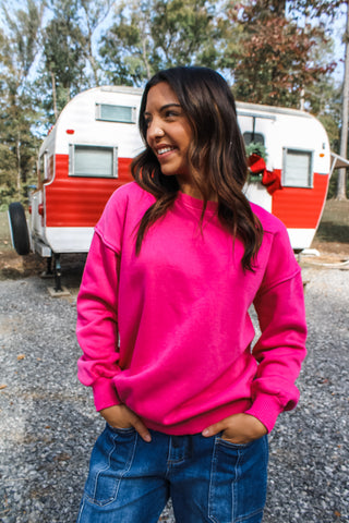 Blazing Bright Pullover • Dark Pink