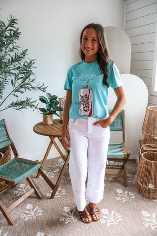 Just A Girl Who Loves Diet Coke Graphic Tee • Turquoise