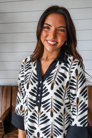 Prism & Palm Contrast Mini • Black/Ivory