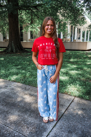 American Cowgirl Graphic Tee • Red