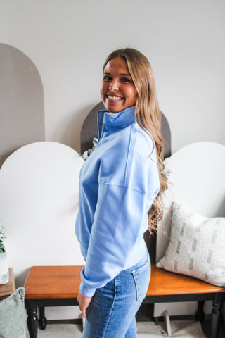 Refresh & Reset Half Zip • Cornflower Blue