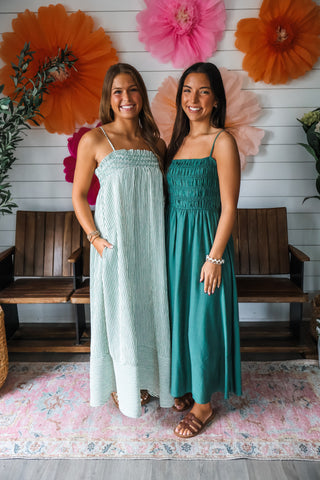 Forever Summer Smocked Midi • Emerald