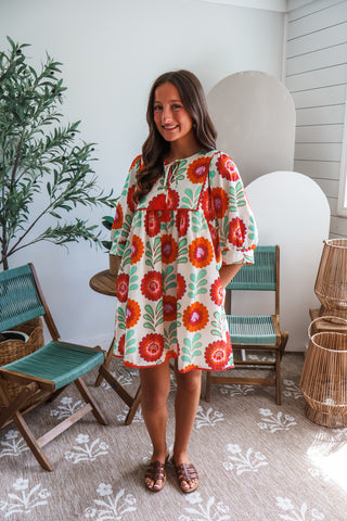Flower Power Pocket Dress • Cream Multi