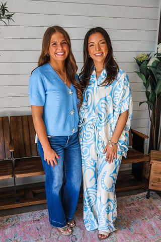 Sunshine Coast Cardigan Top • Blue