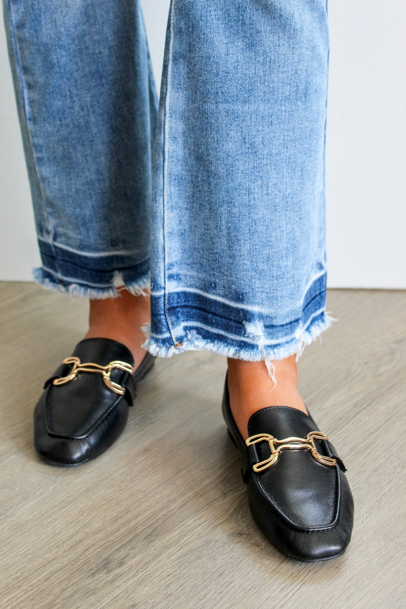 Lottie Gold Bit Loafer Black